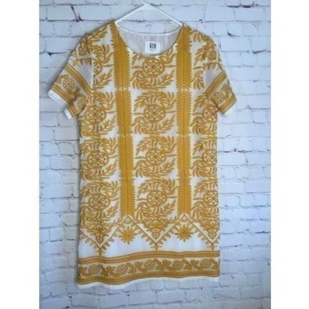 618 Six One Eight Shift Dress Size M White Yellow… - image 2