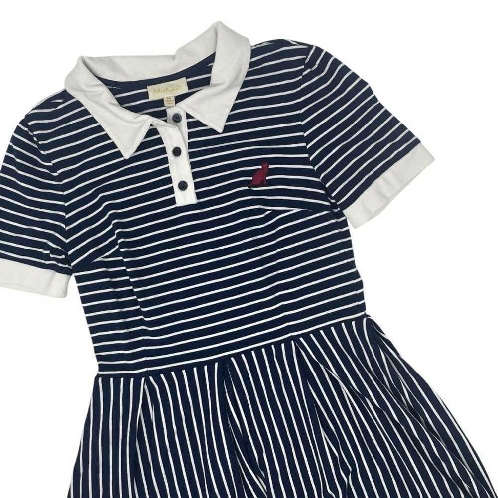 ModCloth Cultivated Quirk Navy White Stripe Shirt… - image 1