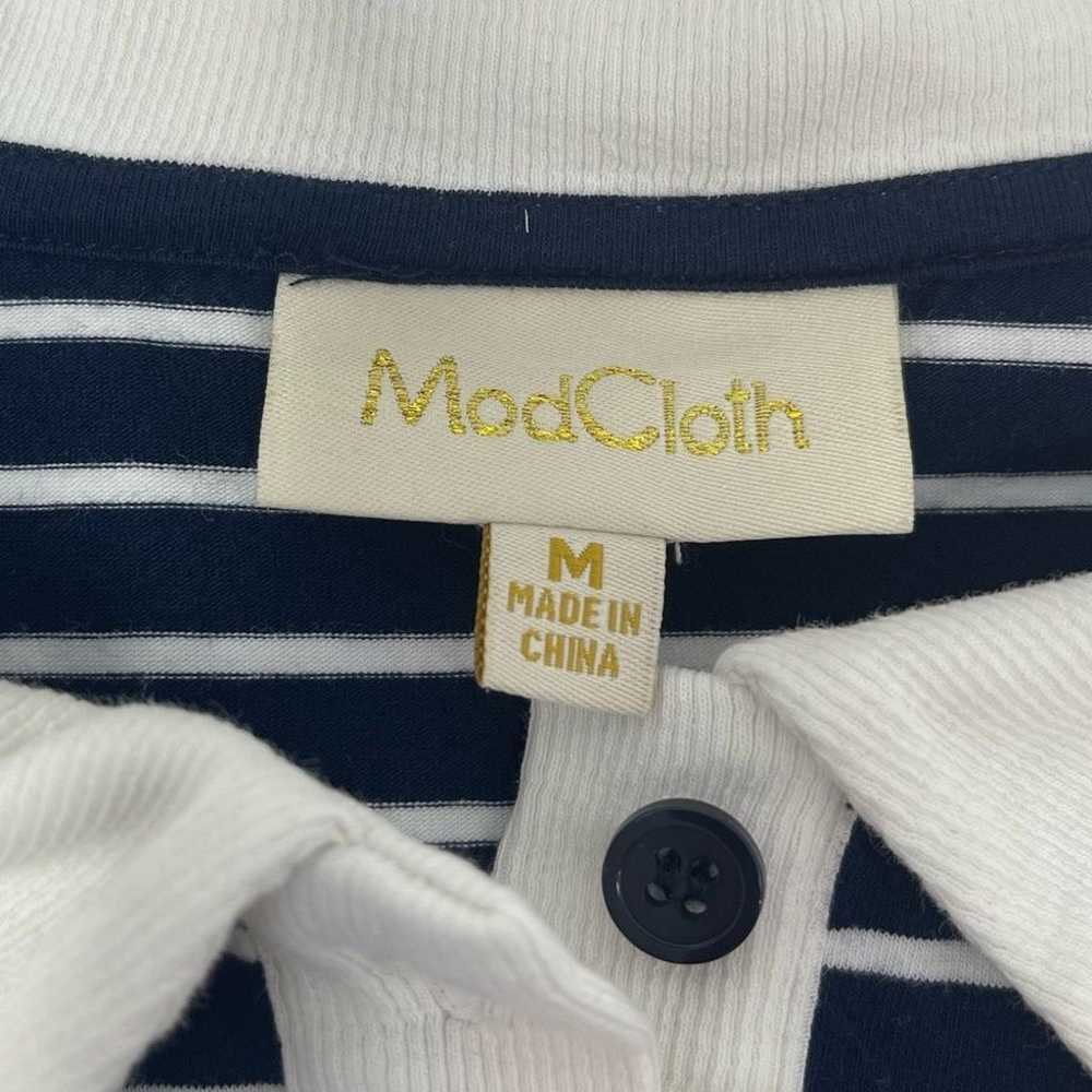 ModCloth Cultivated Quirk Navy White Stripe Shirt… - image 9