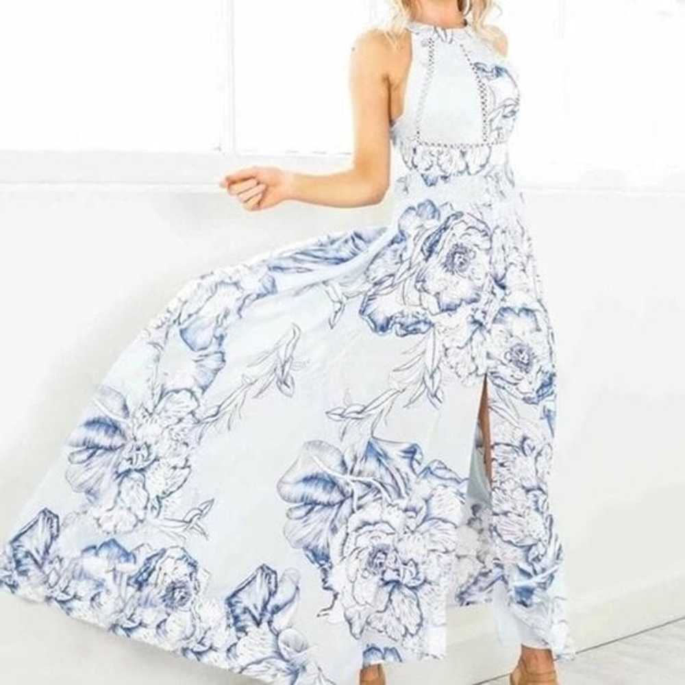 Showpo Halterneck Backless Split-side Floral Maxi… - image 3