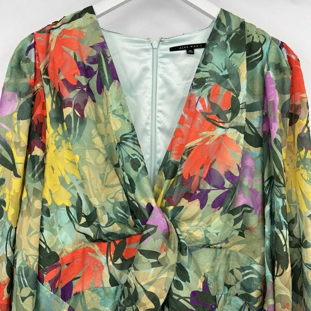 Alex Marie Simone Floral Print Long Sleeve Tie Wa… - image 3