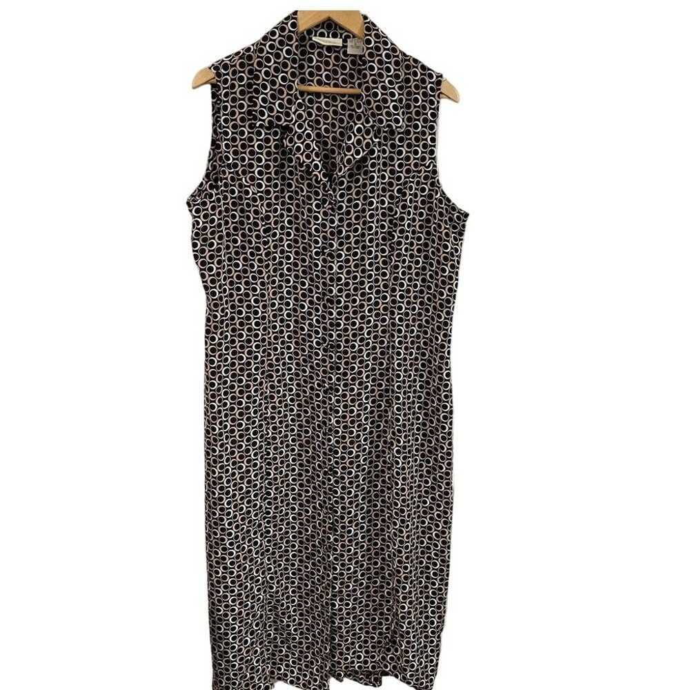 MOSAIC Midi Dress Womens 18 Brown Geometric Full … - image 1