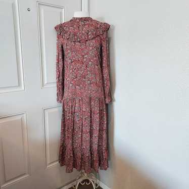 Hayden Rust Red Floral Peasant Maxi Dress Size S