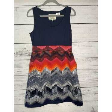 Tabitha Anthropologie Navy Sleeveless Chevron Fit 