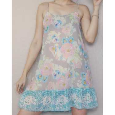 Anthropologie Eloise Floral Pastel Slip Dress Ruf… - image 1