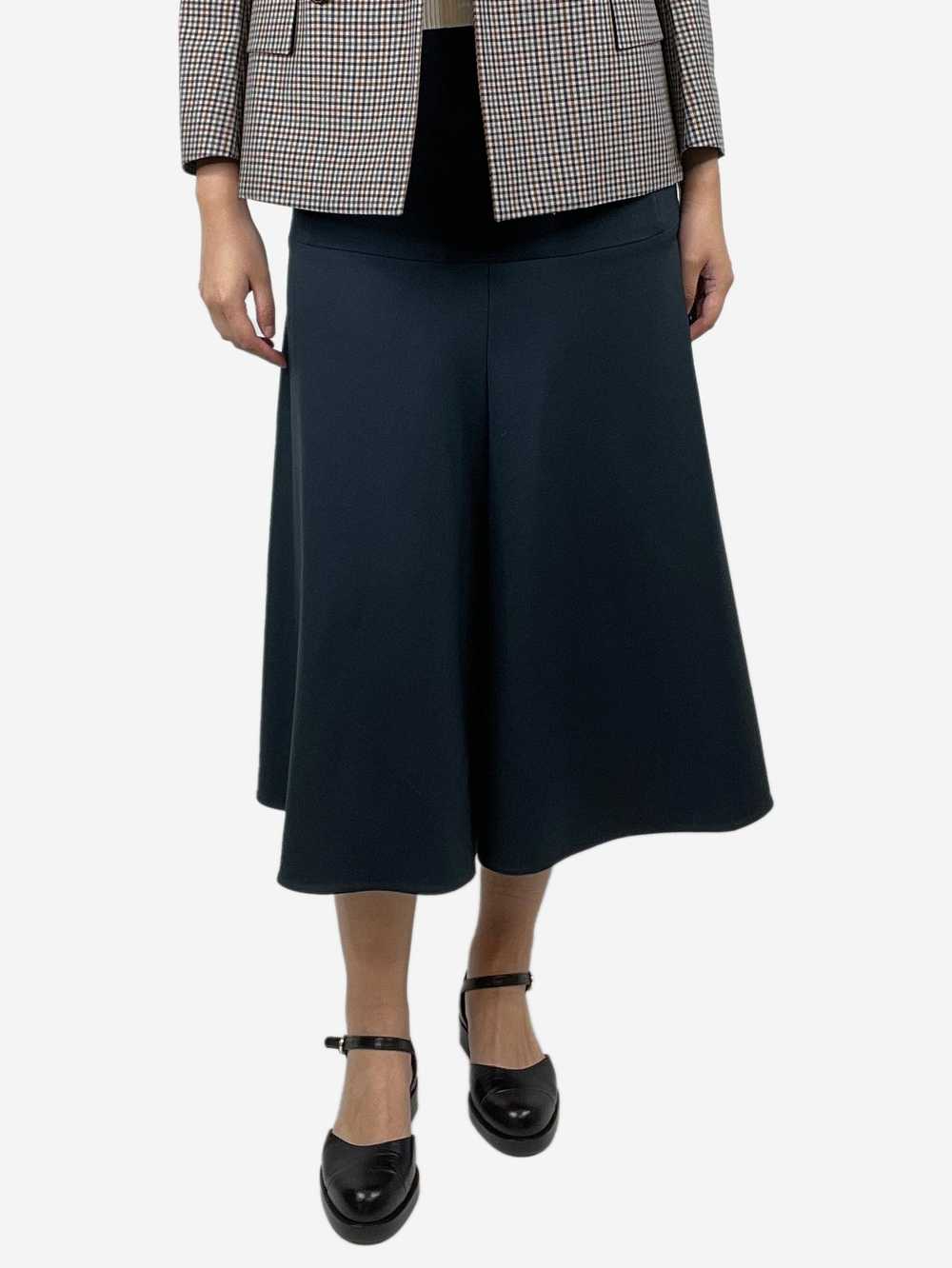 Marni Dark green wool A-line midi skirt - size UK… - image 1