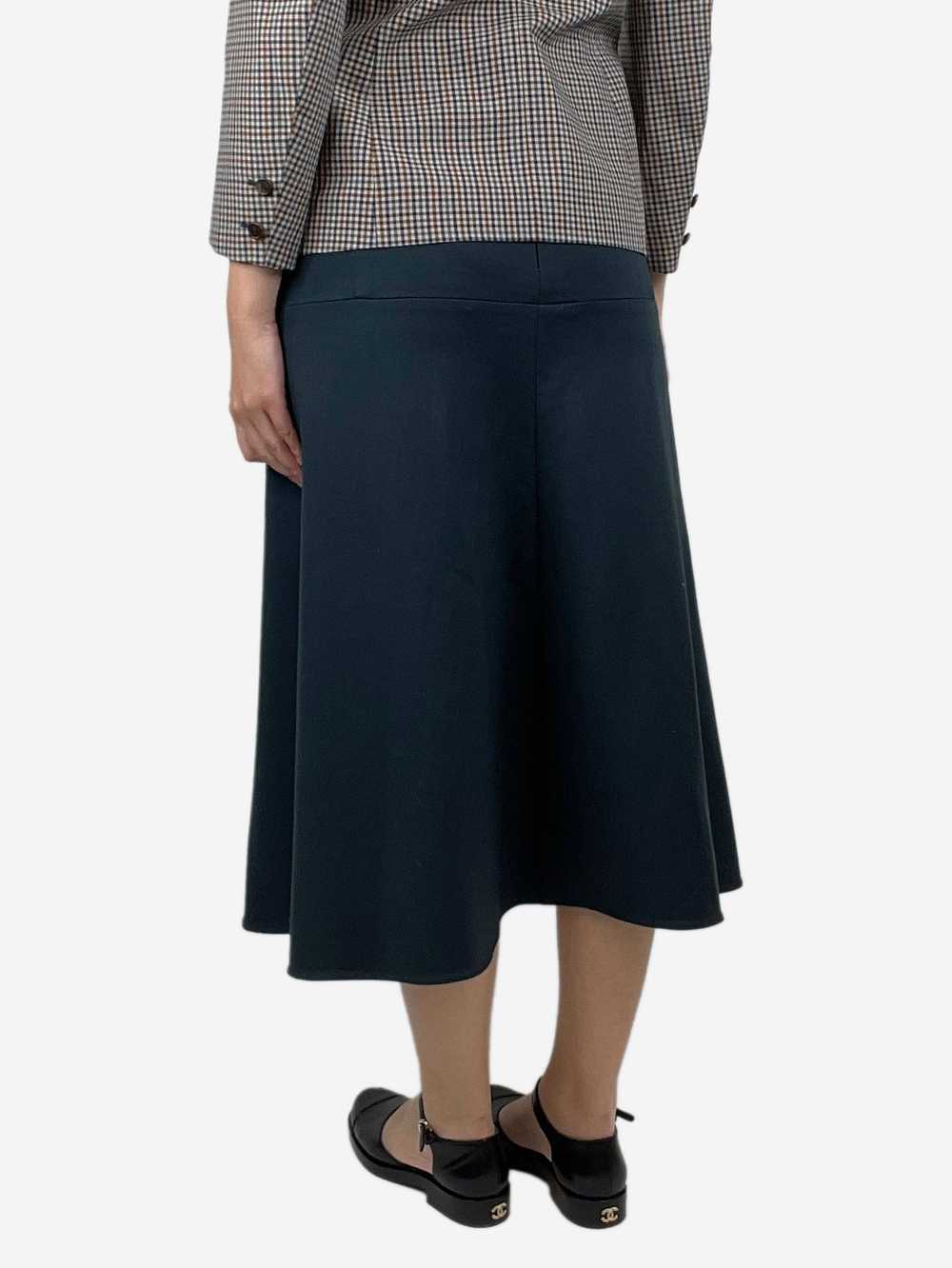 Marni Dark green wool A-line midi skirt - size UK… - image 3