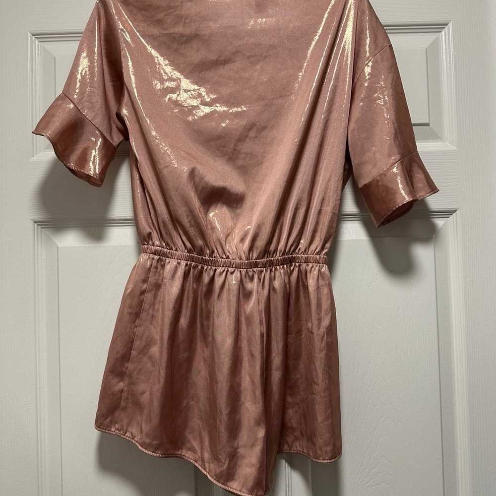 Victoria Secret Metallic Rose Gold Romper Sz. S - image 5