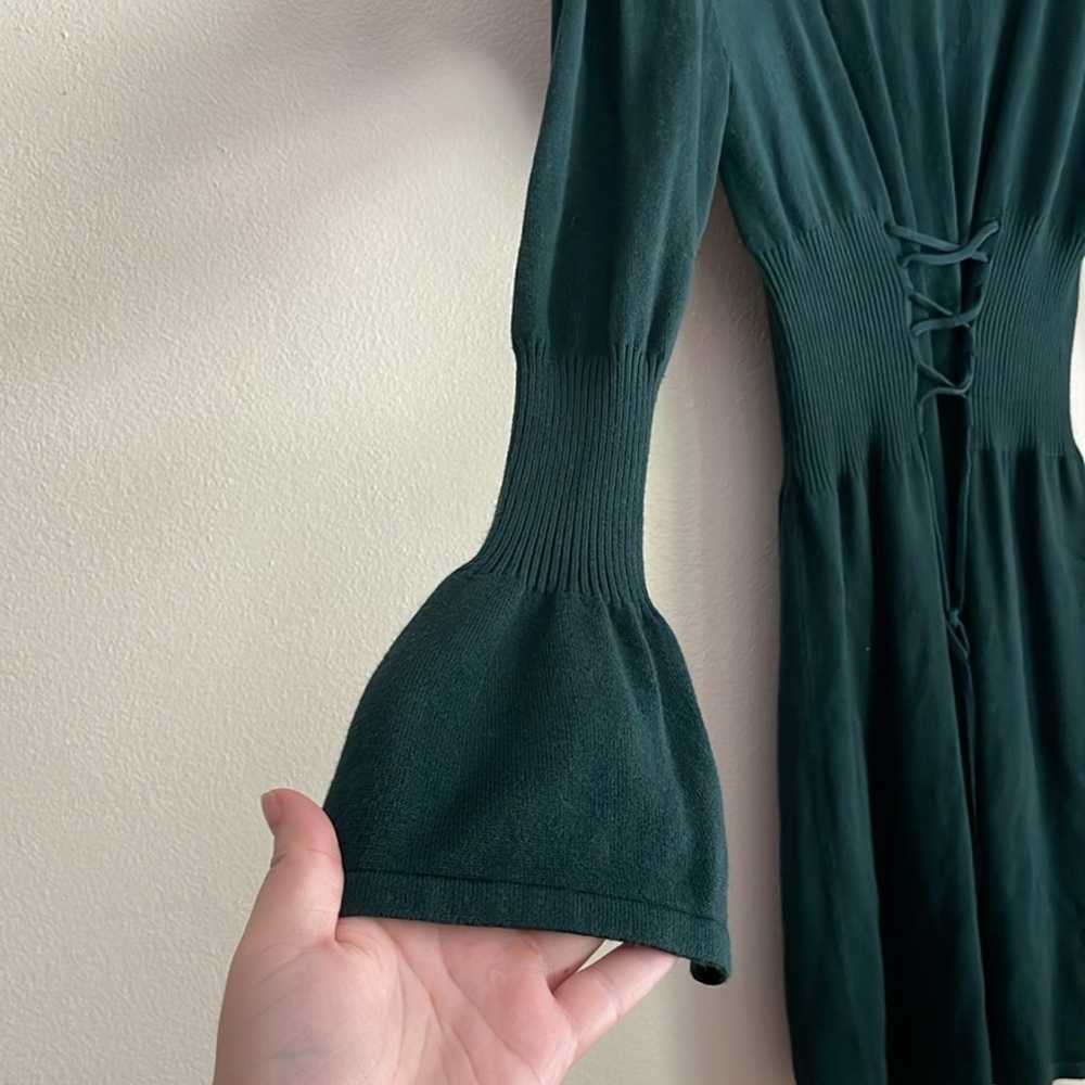 NWOT dark green Express sweater dress  Corseted c… - image 2