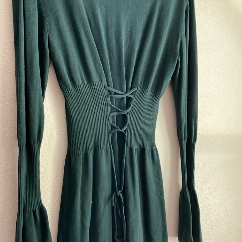 NWOT dark green Express sweater dress  Corseted c… - image 4