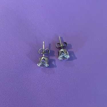 925 Sterling Silver Studs earrings cz earrings de… - image 1