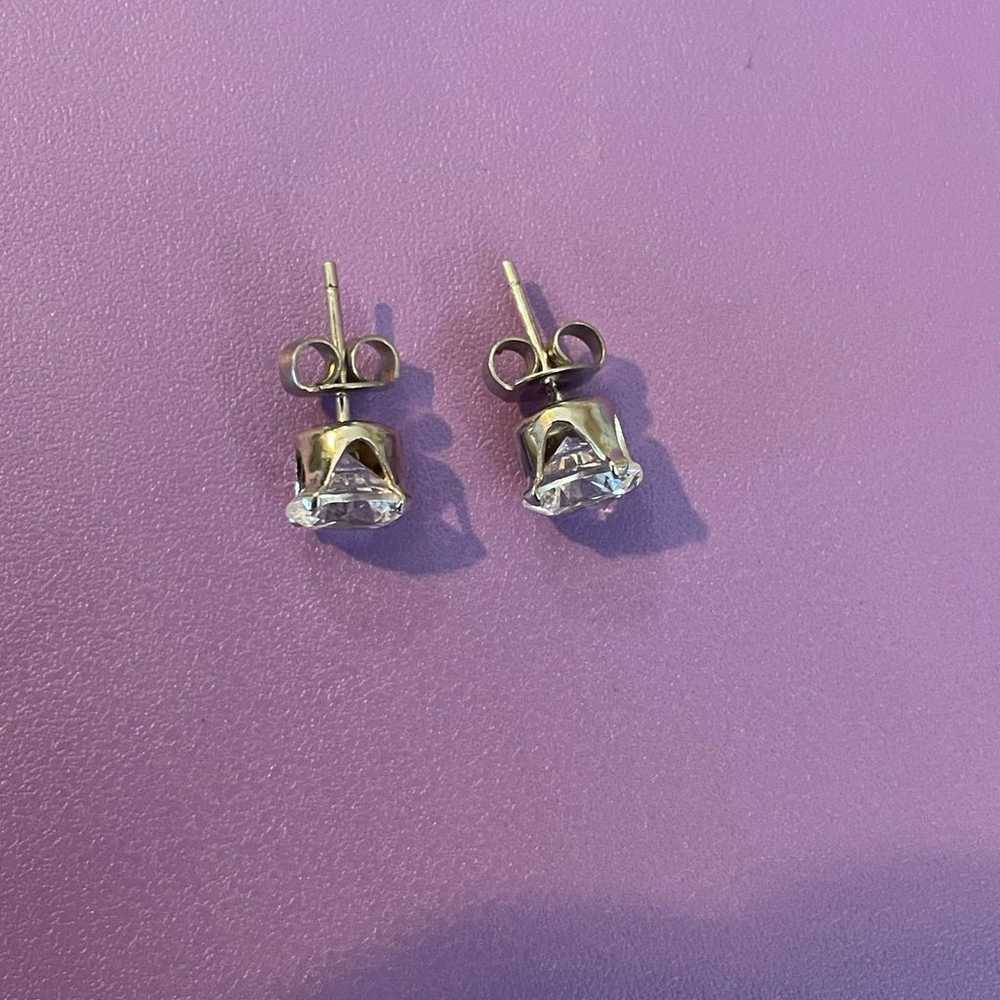 925 Sterling Silver Studs earrings cz earrings de… - image 4