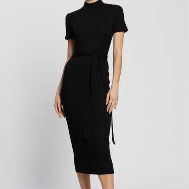 TOPSHOP - HIGH NECK TIE WAIST MIDI DRESS