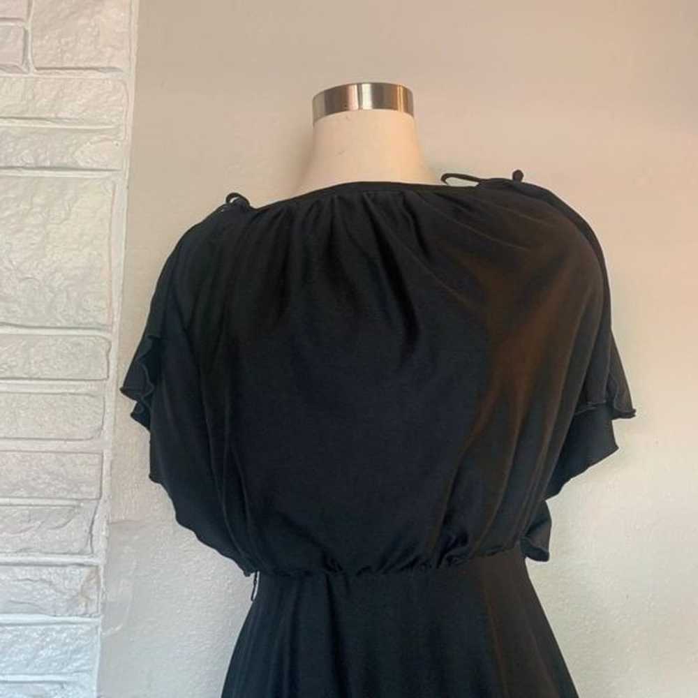 Vintage 1970s Terri Juniors Black Swing Dress S - image 2