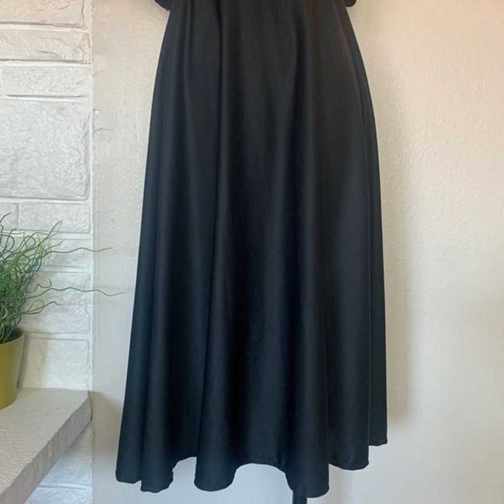 Vintage 1970s Terri Juniors Black Swing Dress S - image 3