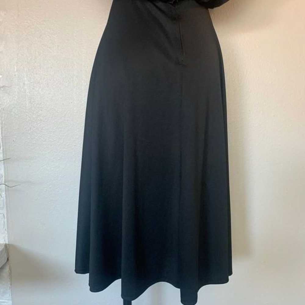 Vintage 1970s Terri Juniors Black Swing Dress S - image 6