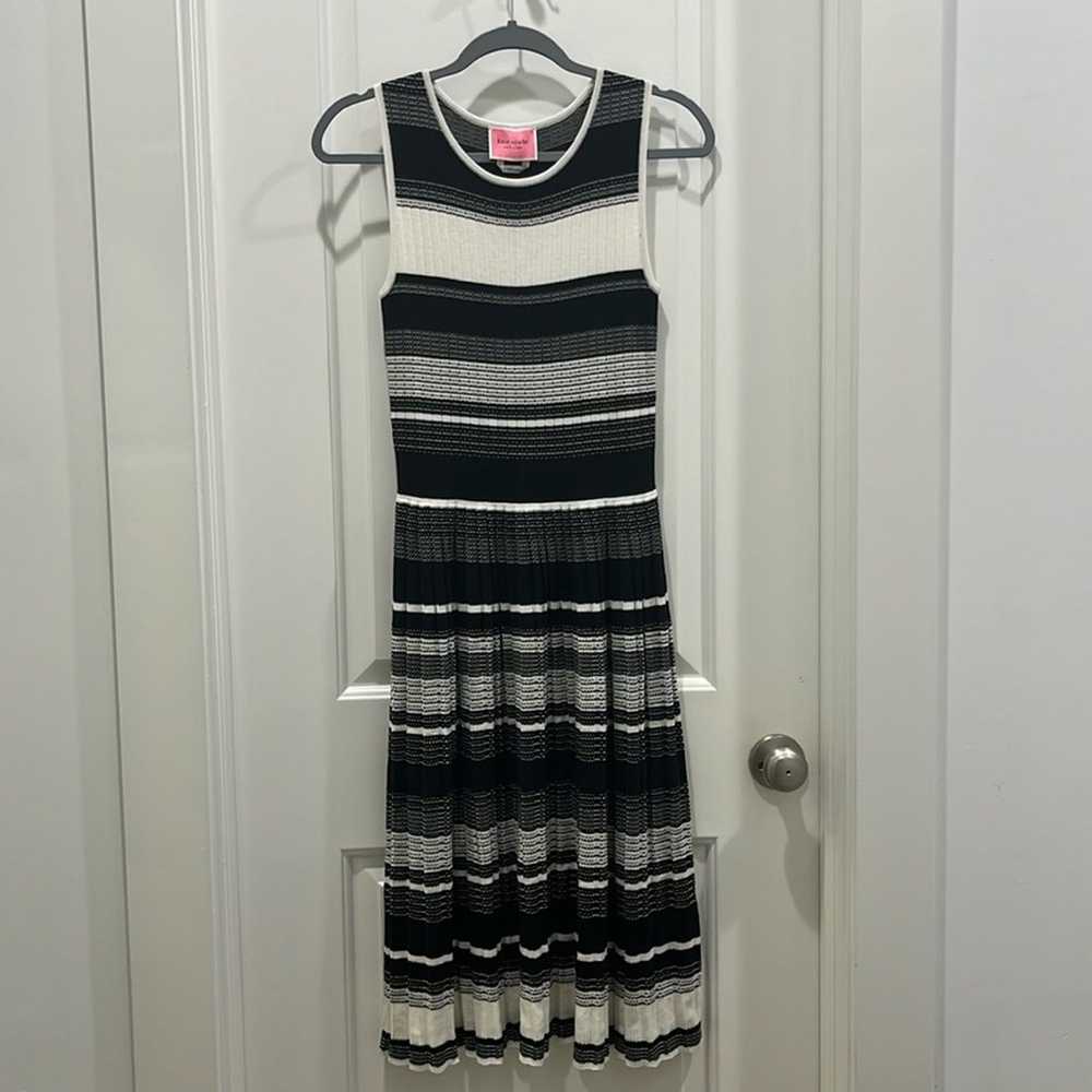 Kate Spade Striped Sleeveless Sweater Dress Black… - image 2