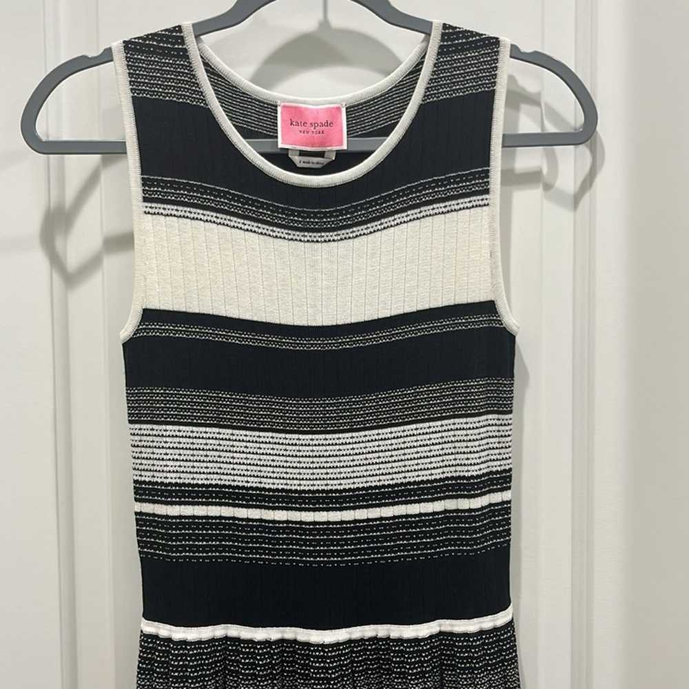 Kate Spade Striped Sleeveless Sweater Dress Black… - image 3