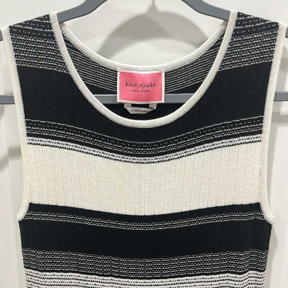 Kate Spade Striped Sleeveless Sweater Dress Black… - image 4