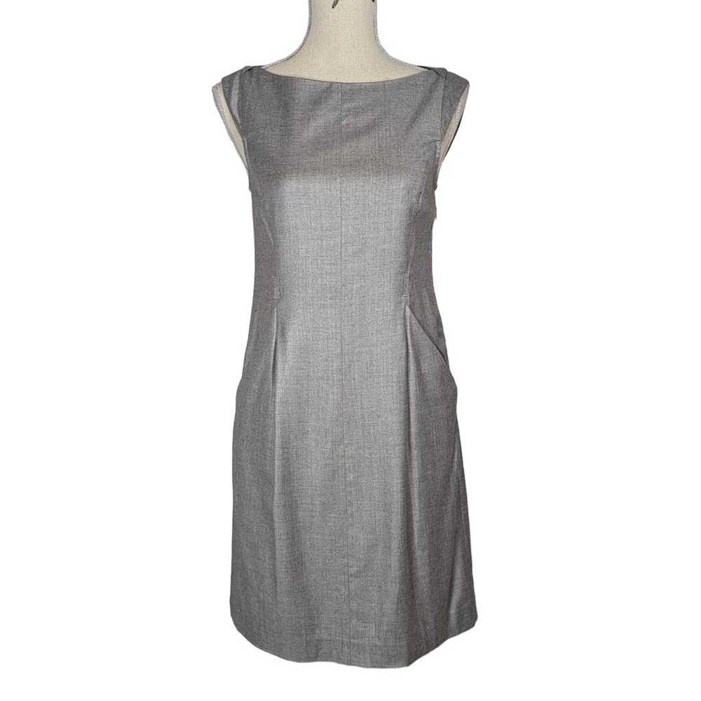 Theory Sleeveless Wool Blend Sheath Dress Gray Si… - image 1