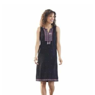 J.Jill Black Embroidered Sleeveless Casual Career 