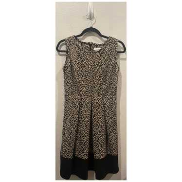 CALVIN KLEIN Black Beige Pattern Sleeveless Mini D