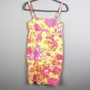 Lilly Pulitzer Lola Dress Starfruit Floral Yellow 