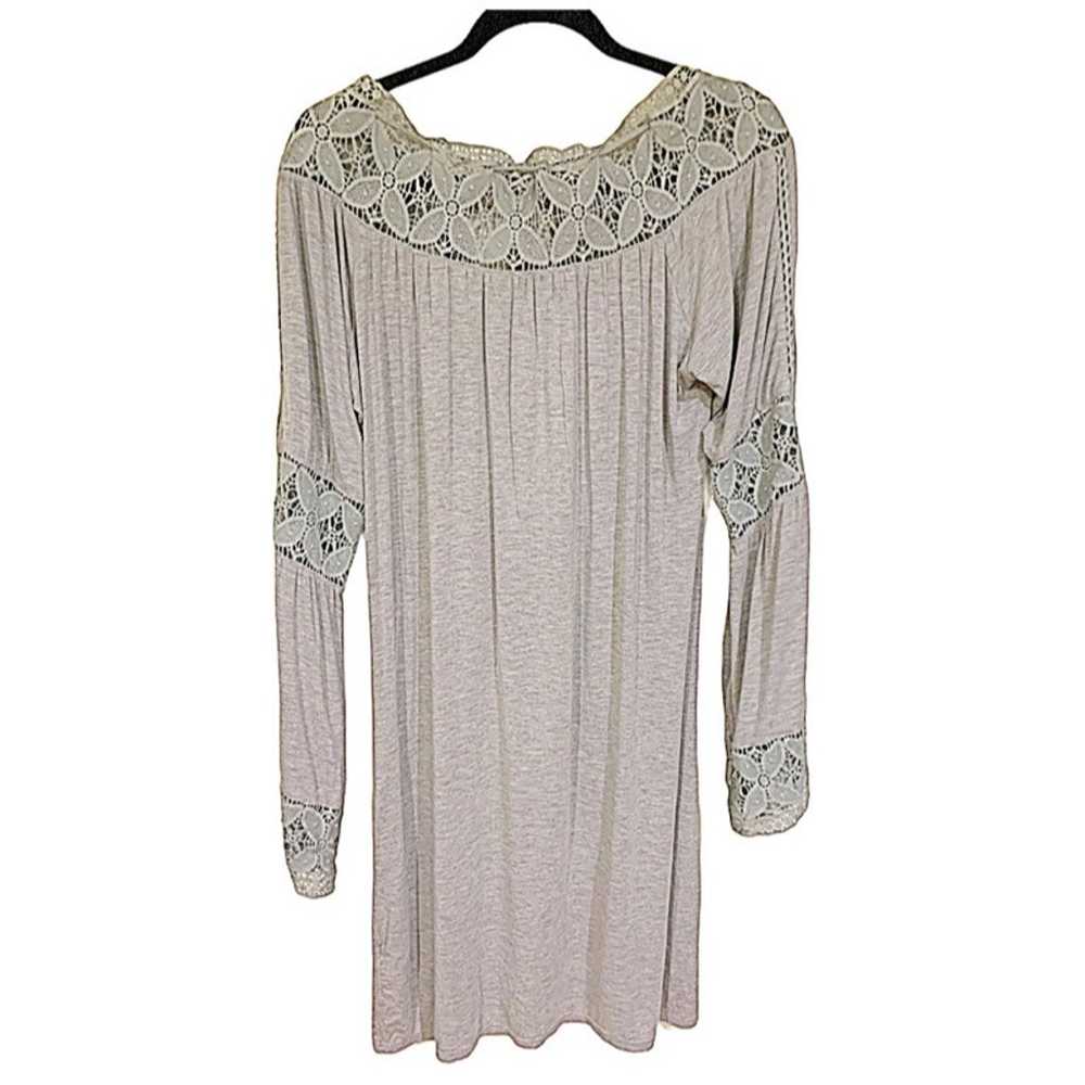 POL Dress/Tunic Light Gray Color Lace Crochet Det… - image 12