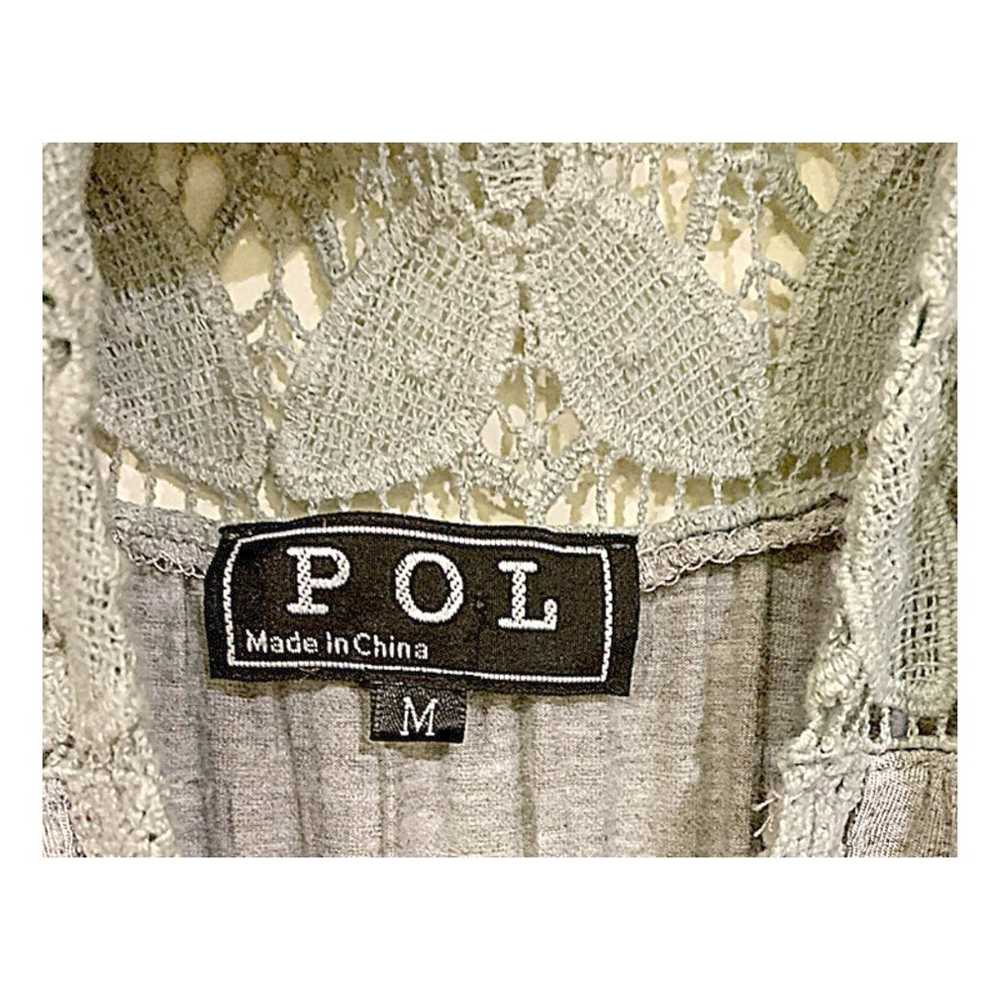 POL Dress/Tunic Light Gray Color Lace Crochet Det… - image 3