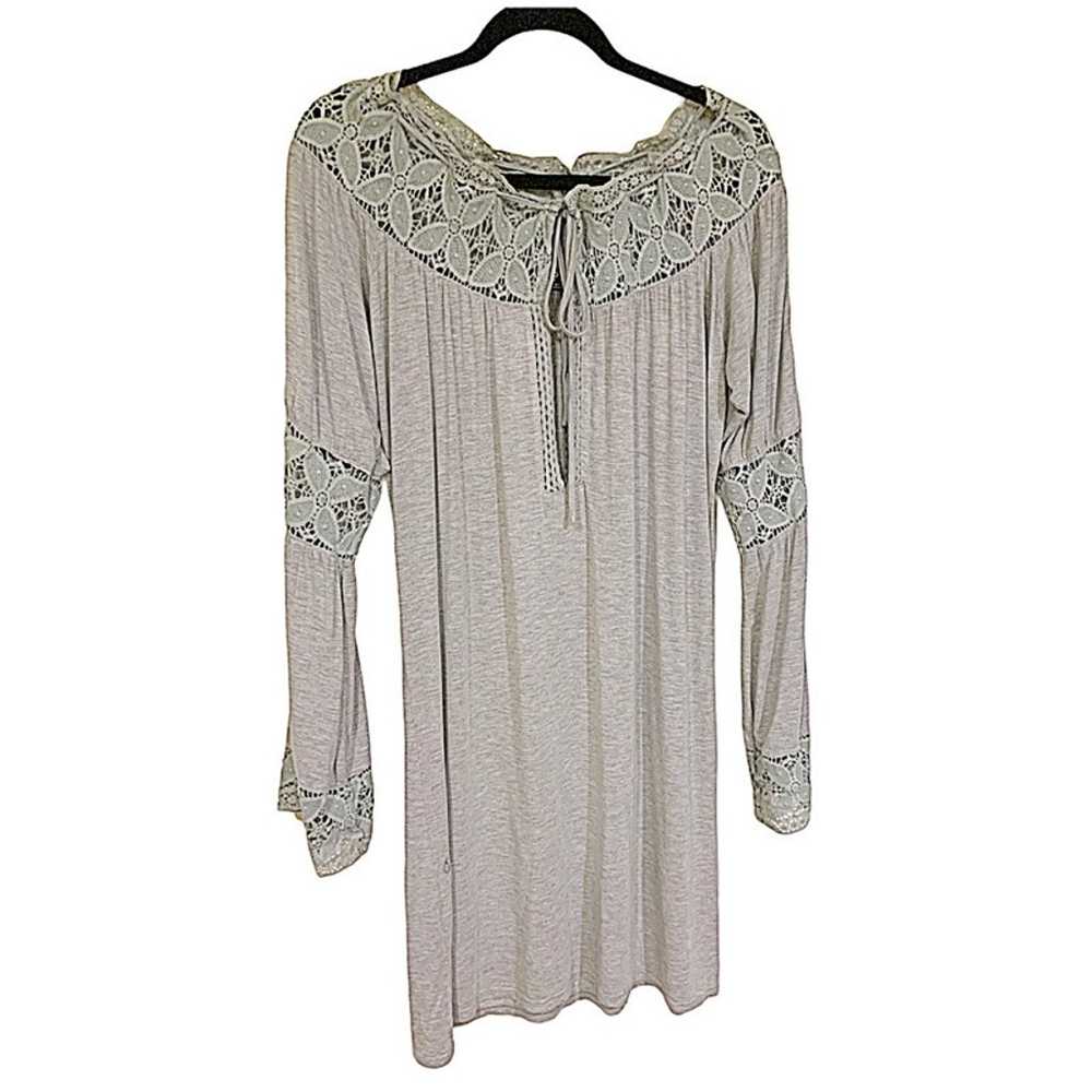 POL Dress/Tunic Light Gray Color Lace Crochet Det… - image 5