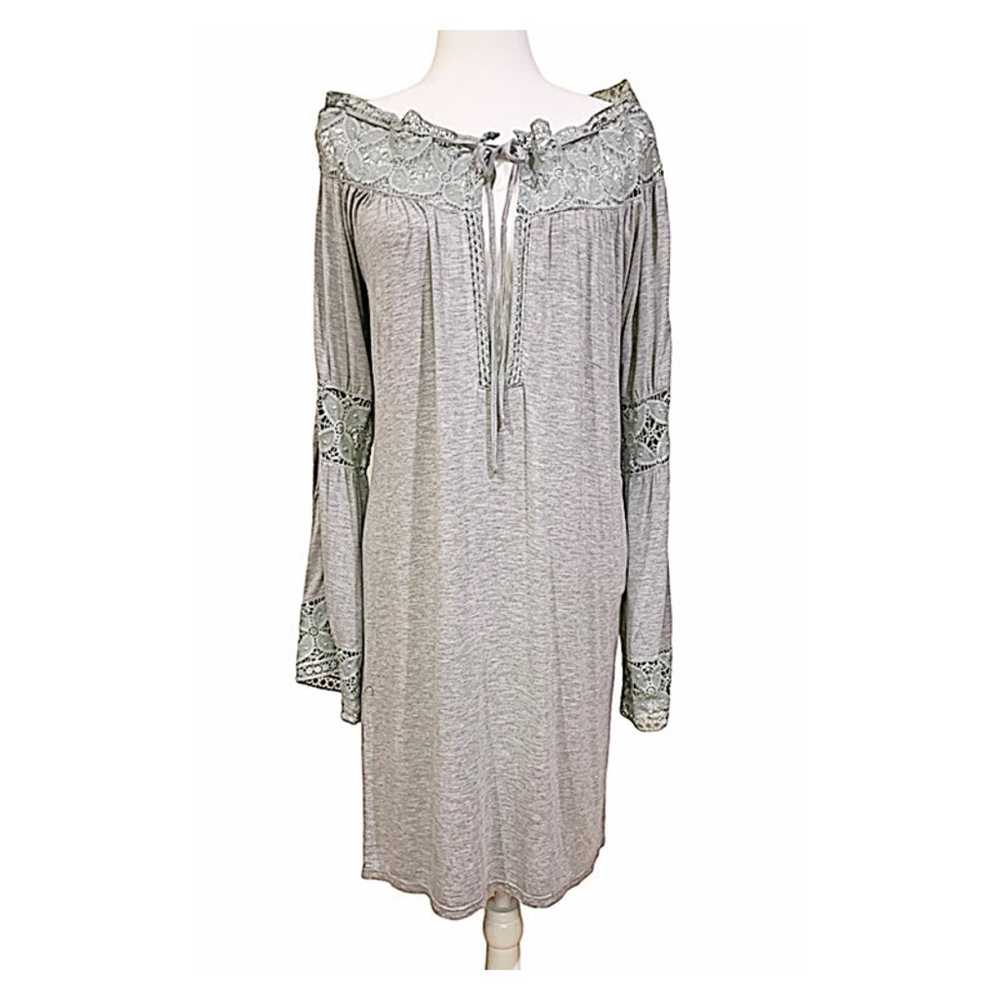 POL Dress/Tunic Light Gray Color Lace Crochet Det… - image 7