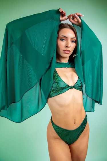 Freedom Rave Wear Emerald Mesh Bell Sleeves