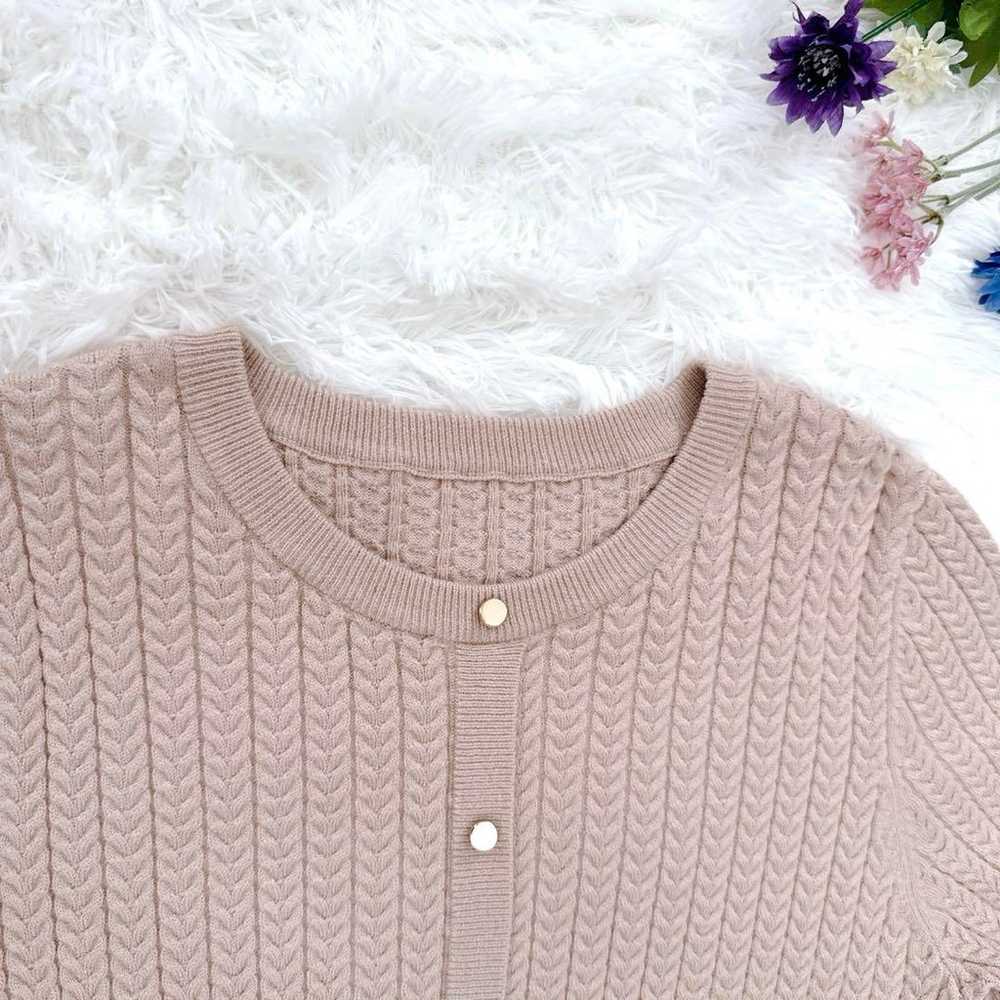 Vis Mini-cable gold button accent knit one-piece … - image 6