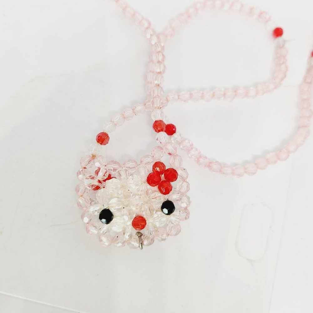 Vintage Hello Kitty Woven Beaded Faceted Acrylic … - image 1