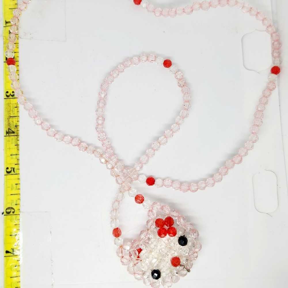 Vintage Hello Kitty Woven Beaded Faceted Acrylic … - image 2