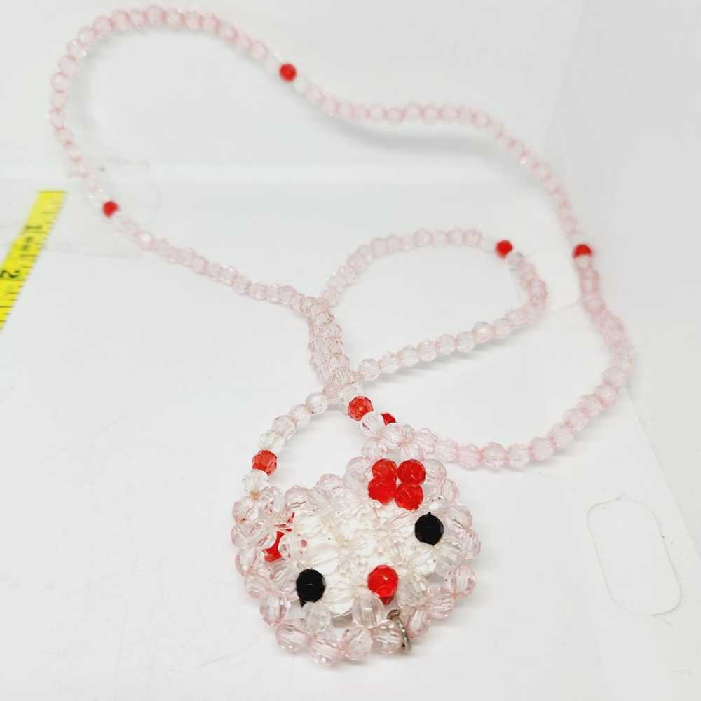 Vintage Hello Kitty Woven Beaded Faceted Acrylic … - image 3