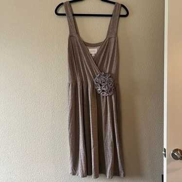 Anthropologie Deletta Heather Tan Corsage Dress S… - image 1