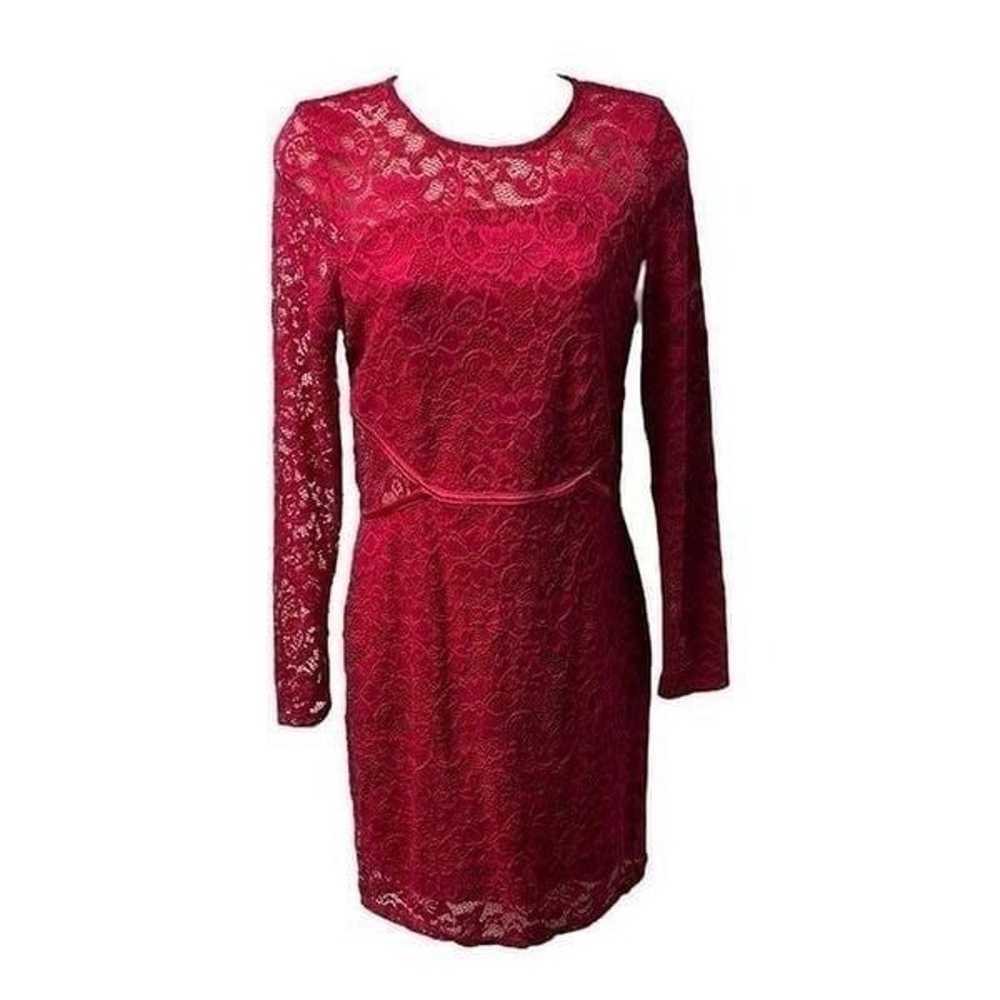 Social Stories Womens Lace Sheath Dress Red Flora… - image 1