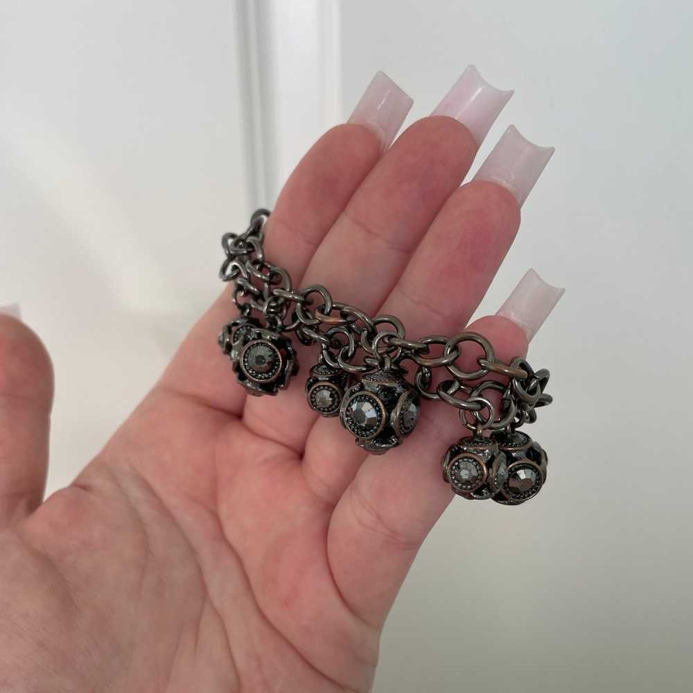 Chunky black and silver statement Bracelet - image 2