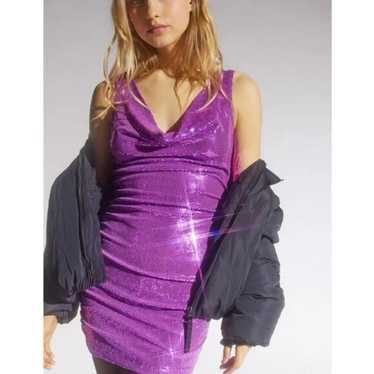 Urban Outfitters Dua Purple Sequin Mini Dress Purp