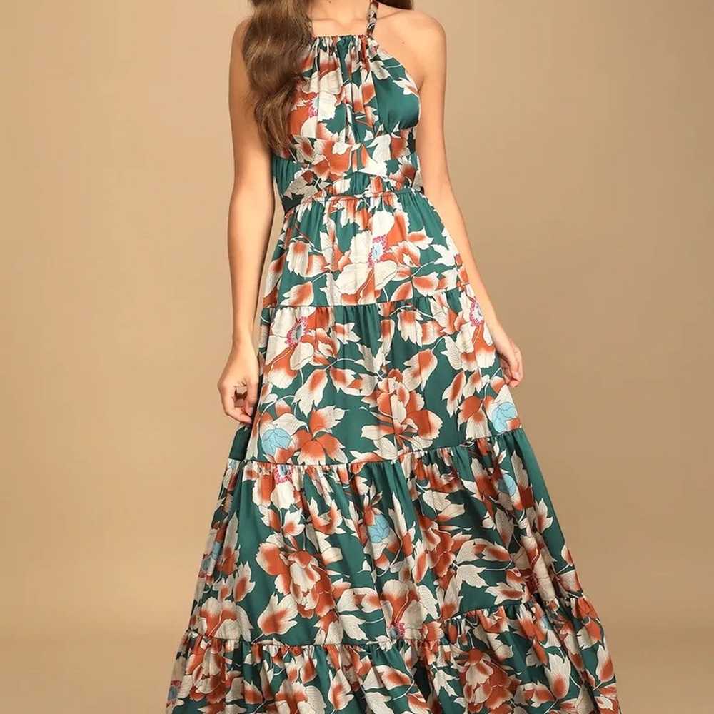 Green Tiered Maxi Dress - image 2