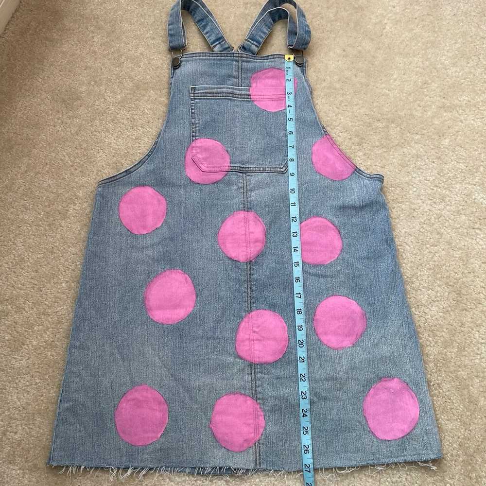 Tinseltown Overall Dress with Pink Polka Dots - S… - image 2