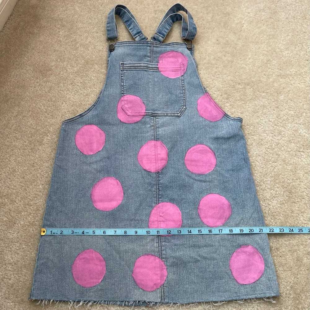 Tinseltown Overall Dress with Pink Polka Dots - S… - image 3