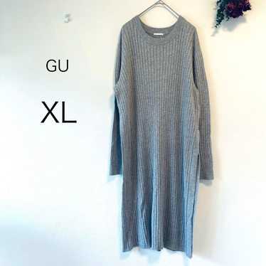 2050【GU】Long-sleeve ribbed cover dress one-piece … - image 1