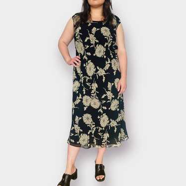 Y2K Annex Black and Tan Floral Dress