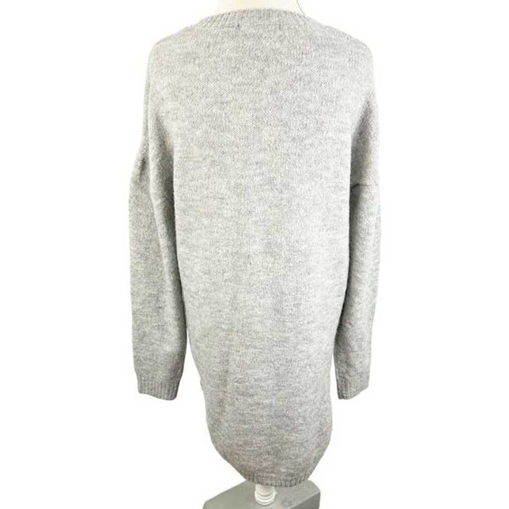 Zara Woman Gray Knit Sweater Dress Drop Long Slee… - image 2