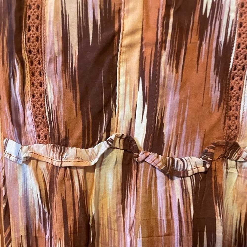 VICI Mini Dress Boho Burnt Orange Ikat Design Flo… - image 4