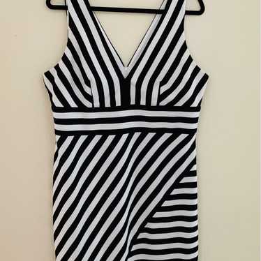 Bisou Bisou White and Black Striped Dress