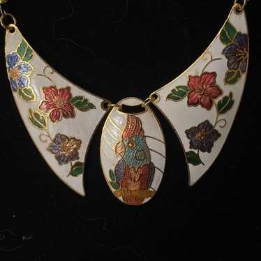 Unique Cloisonné Chocker/Necklace. Beautiful parr… - image 1