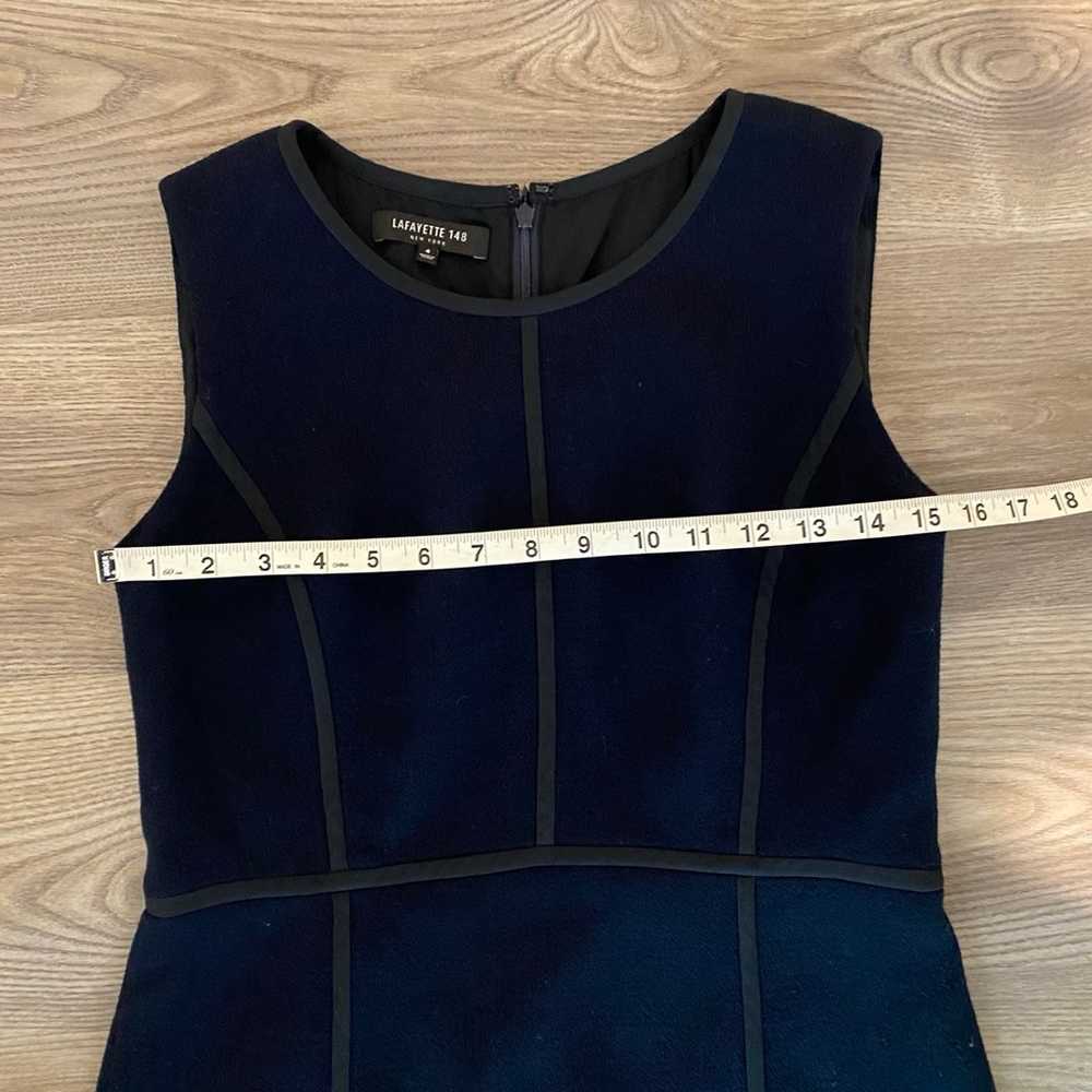 Lafayette 148 Designer 100% Wool Navy Blue Sleeve… - image 4